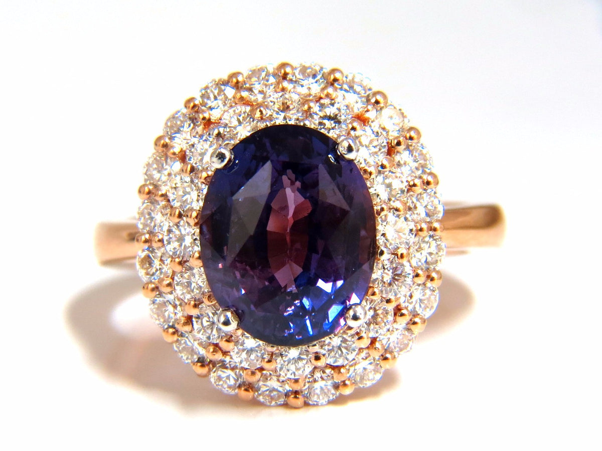 GIA Certified 6.41ct Natural Vivid purple sapphire diamonds ring *v