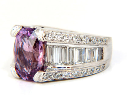 GIA 8.50ct natural no heat sapphire diamond ring 14kt. unheated purple pink *v