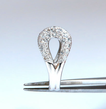 2.54ct Natural Diamonds Fold Over Ring 18kt Gold Fine Deco Bead Set Pave*v