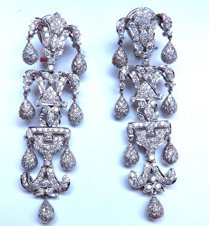 7ct Natural Diamonds Dangle Earrings 18kt gold 12531 *v