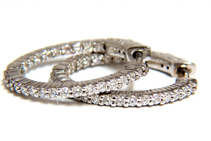 .86ct natural round brilliant in/out diamond hoop earrings 14kt g/vs *v