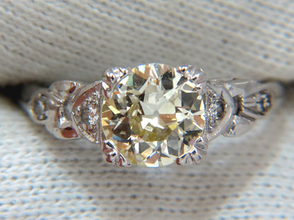 1.33ct vintage class old mine cut natural diamond engagement ring platinum *v
