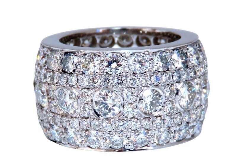 6.54ct Natural Round Diamonds Eternity Ring Domed 14kt gold *v