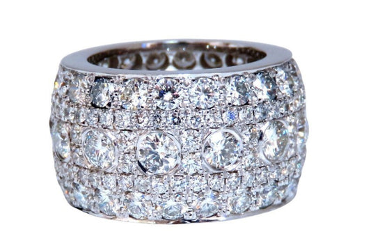 6.54ct Natural Round Diamonds Eternity Ring Domed 14kt gold *v
