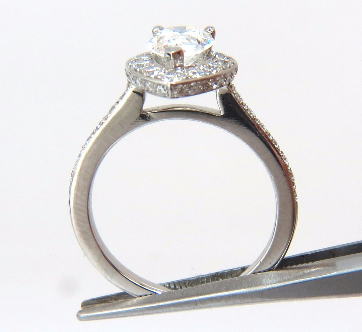 GIA Certified 1.15ct Pear Shape diamond ring 1.00ct. round accents platinum *v