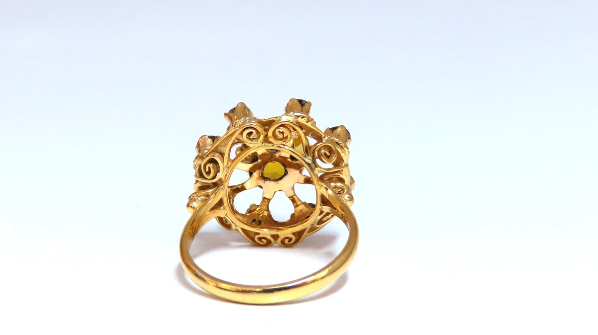GIA Certified 2.44CT Natural citrine Cluster Ring 14 Karat gold *v