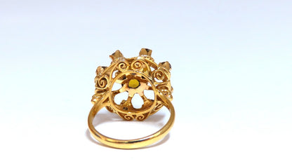 GIA Certified 2.44CT Natural citrine Cluster Ring 14 Karat gold *v