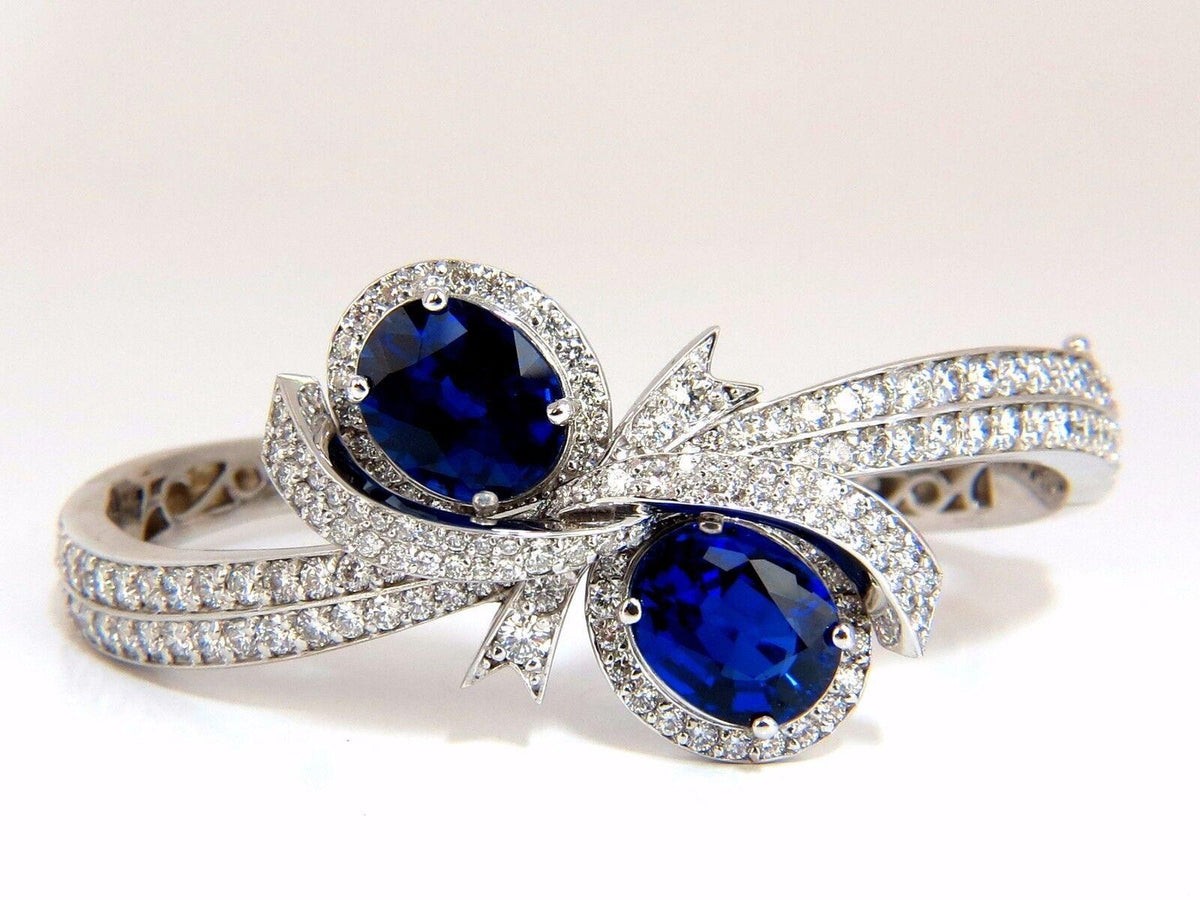 11.50ct Lab Sapphire natural diamonds bangle bracelet 14kt 12240 *v