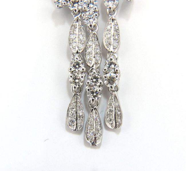6.00ct natural diamonds modern dangle petal chandelier earrings 18kt 12321 *v