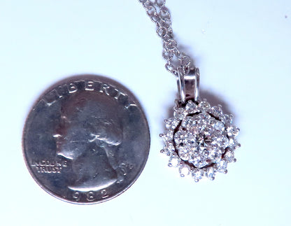 Natural 1.65ct Diamonds Cluster Pendant Necklace 14kt 12374 *v