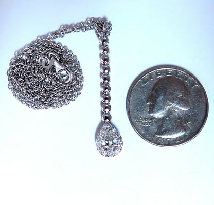 .48ct Natural Pear Diamonds Drop Pendant Necklace 14kt Dangle *v