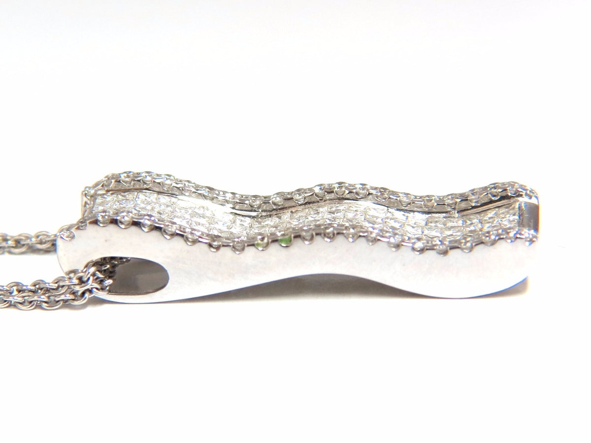 2.00ct Elongated diamonds wave zen necklace 18kt *v