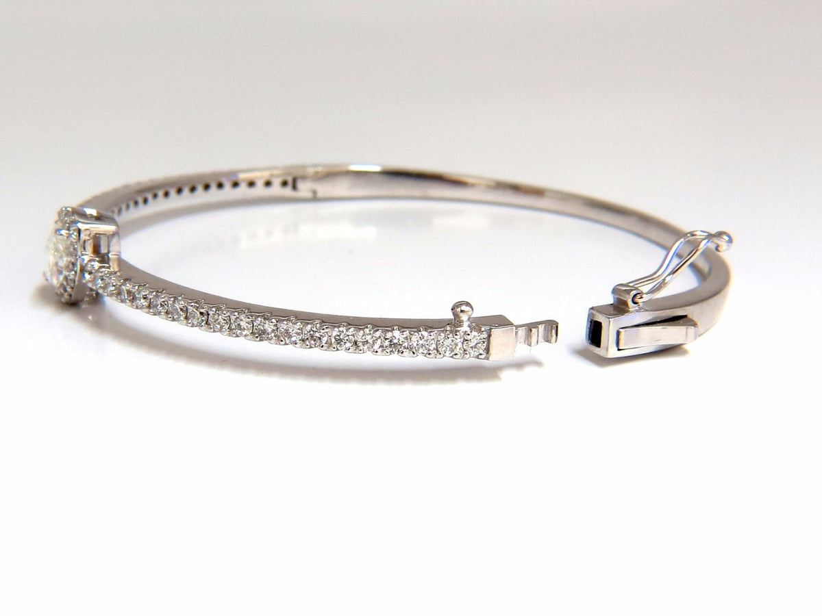GIA Certified 1.84ct marquise diamond cluster halo bangle bracelet 14kt *v