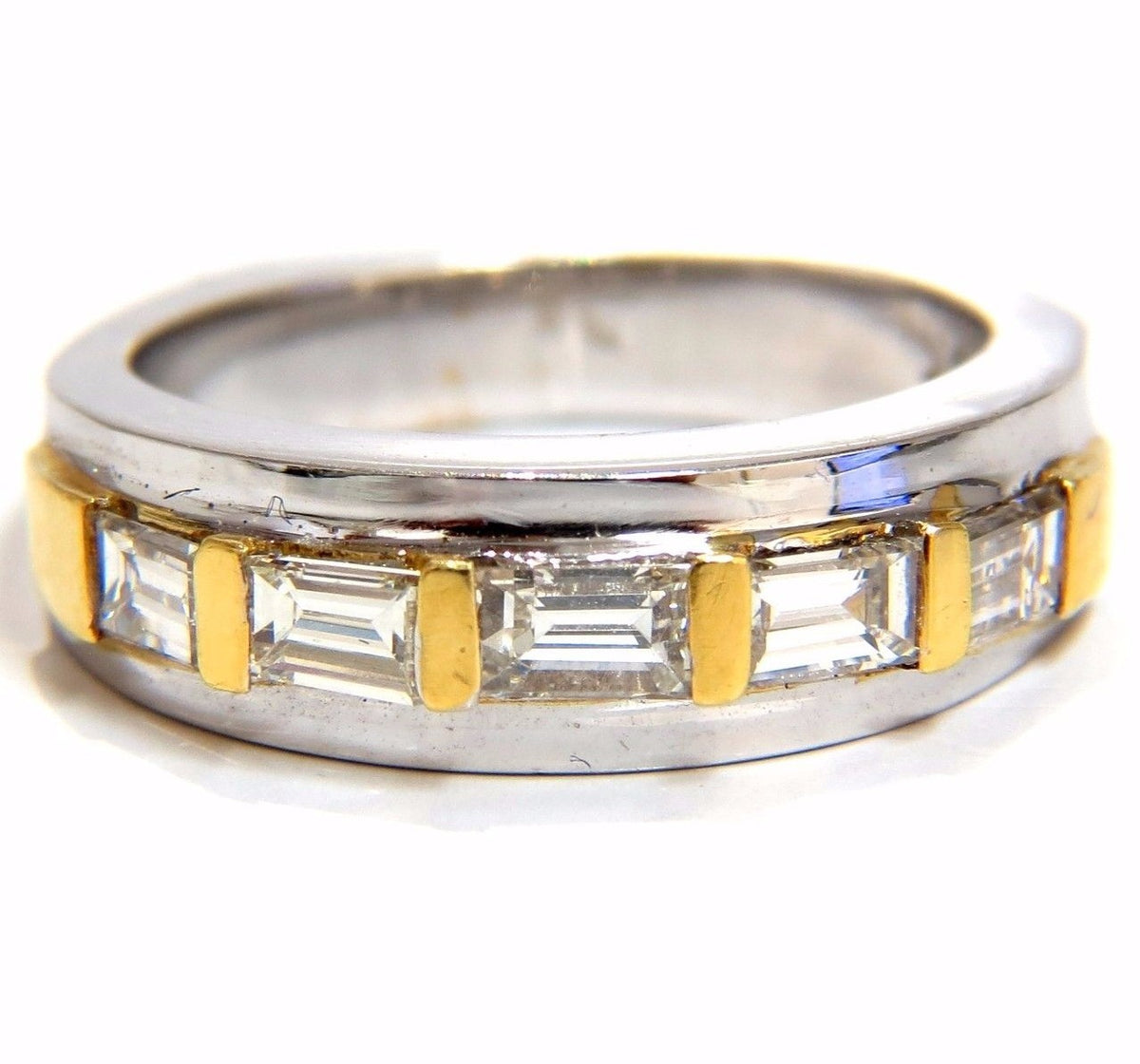 .86ct (5) natural baguette natural diamonds ring band 18kt *v