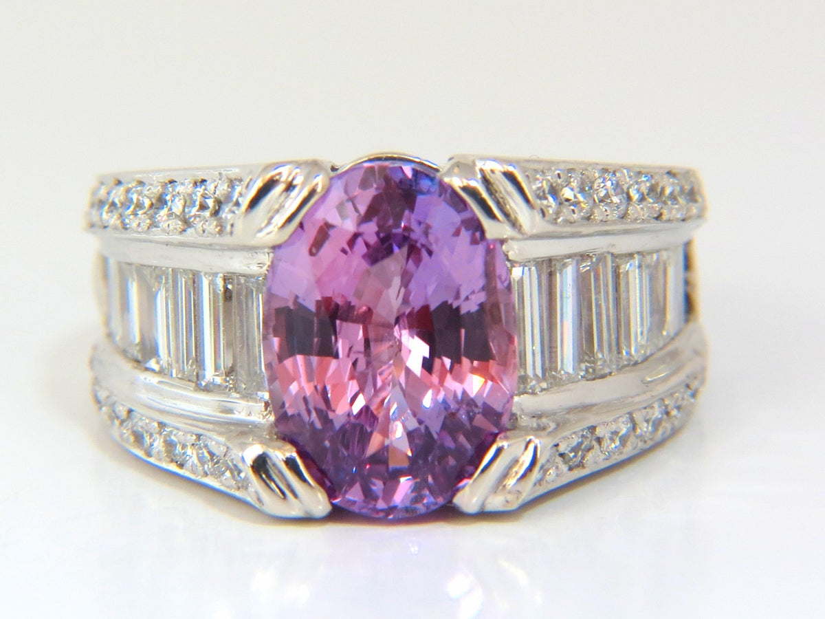 GIA 8.50ct natural no heat sapphire diamond ring 14kt. unheated purple pink *v