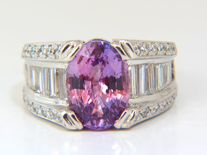 GIA 8.50ct natural no heat sapphire diamond ring 14kt. unheated purple pink *v