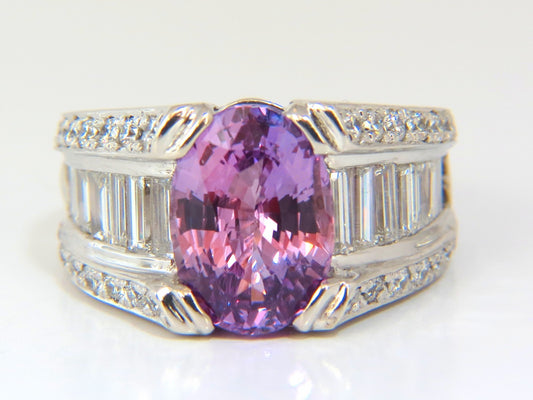 GIA 8.50ct natural no heat sapphire diamond ring 14kt. unheated purple pink *v