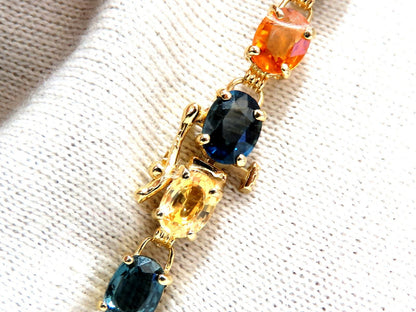 18.20Ct Natural Multi Color Sapphire Bracelet 14Kt gold *v