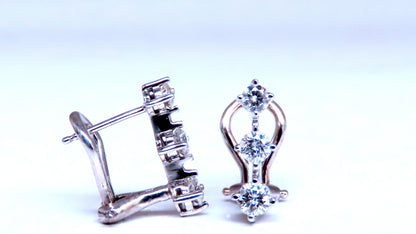 .70ct Three Stack Diamond clip Earrings 14kt 12493 *v