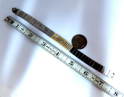 1980's Retro Mod 18kt Stainless Steel Diamond Bracelet *v
