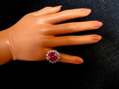 GIA Certified 16.37ct natural Ruby Diamonds Ring 14kt *v