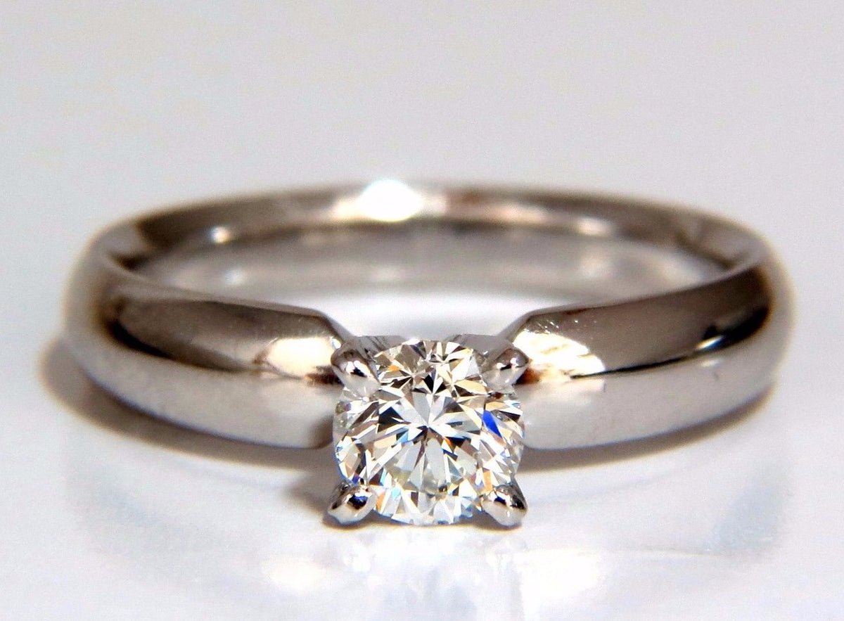 GIA Certified .51ct natural round cut diamond solitaire ring platinum G/Vs *v
