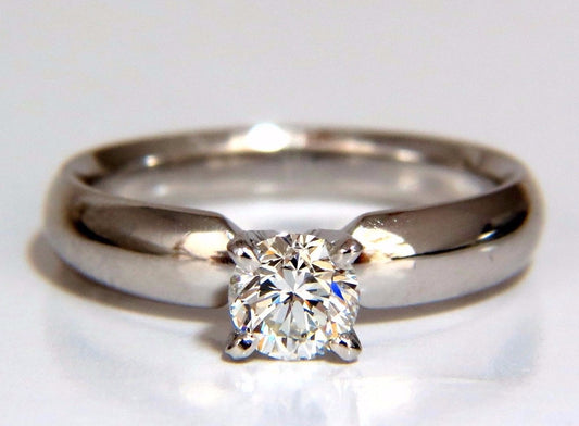 GIA Certified .51ct natural round cut diamond solitaire ring platinum G/Vs *v