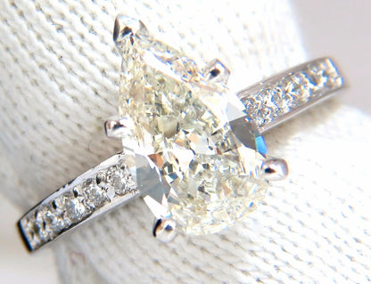GIA Certified 1.49ct Pear Shape diamond ring .20ct. round accents 14kt *v
