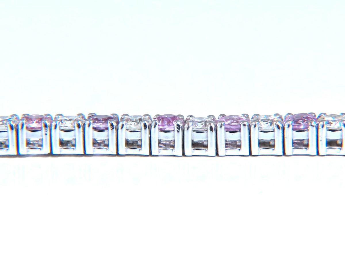 7.30ct natural Pink Sapphire diamond bracelet 14kt Tennis *v