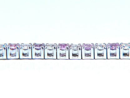 7.30ct natural Pink Sapphire diamond bracelet 14kt Tennis *v