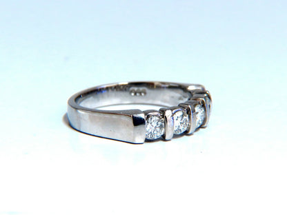 .75ct Natural Round Diamonds Channel Bar Ring 14kt *v