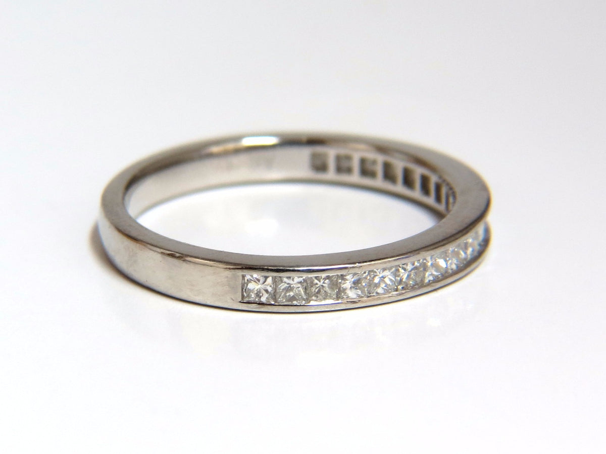 Authentic Asprey .65ct natural princess cut diamonds band Platinum *v