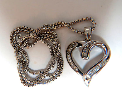 .50ct Open Heart Rounds & Baguettes Diamond Necklace 14 karat *v