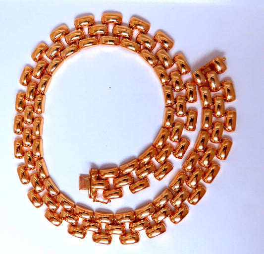 18.5mm Wide Classic Panther Link Necklace 14kt gold 74 grams *v