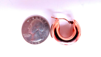 Semi Hoop High Shine Wide Lever Clip Earrings 14kt Gold 12583 *v