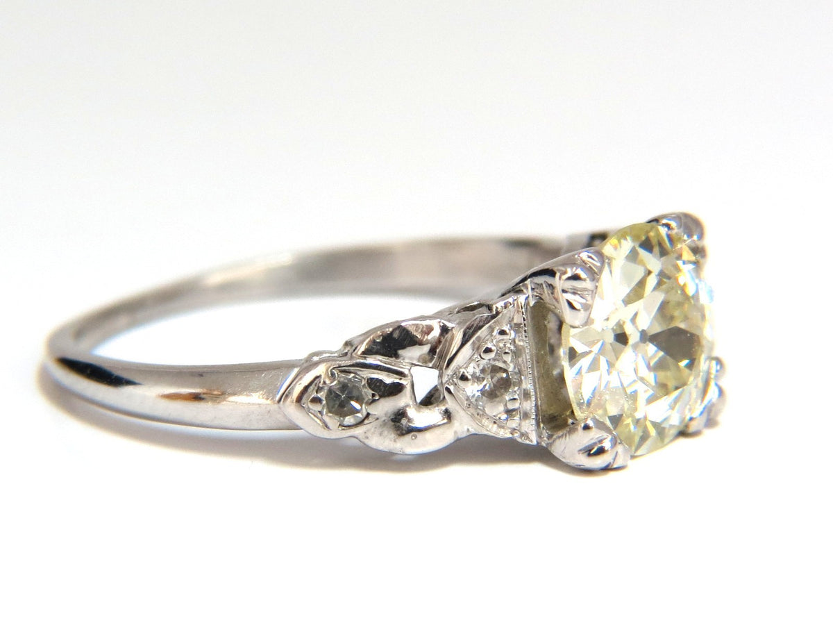 1.33ct vintage class old mine cut natural diamond engagement ring platinum *v