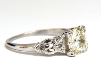 1.33ct vintage class old mine cut natural diamond engagement ring platinum *v