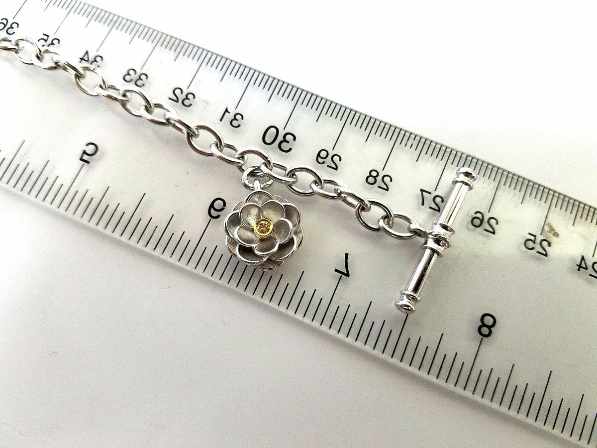 Toggle Bracelet 14Kt Fancy Yellow Diamond 14kt gold 7.5 inch *v