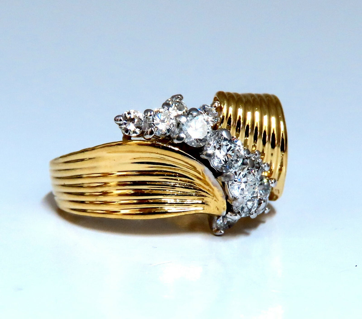 .80ct Natural Round Diamonds Regency Knot Ring 18kt*v