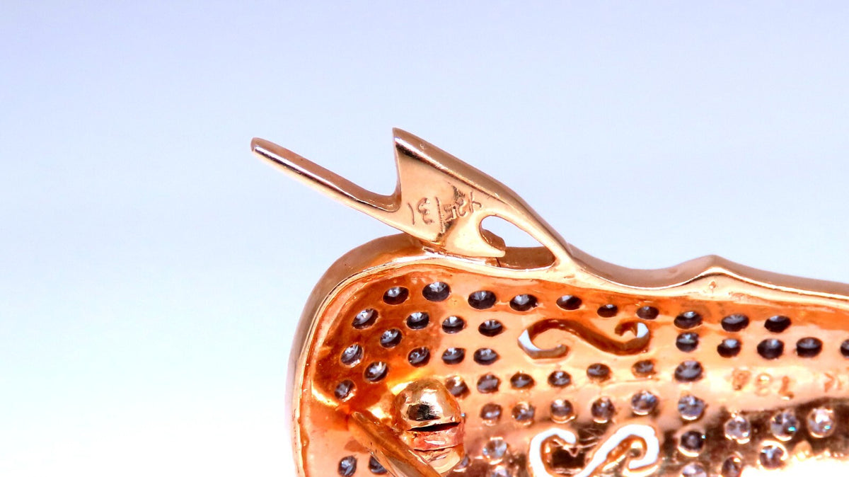 .60ct natural diamond Cello Violin Pin 14kt Gold *v