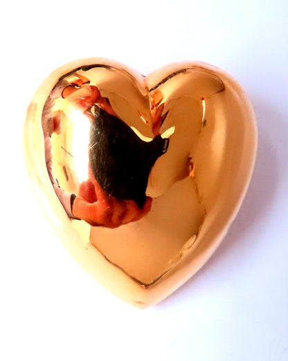 Dome Puff Heart Pin 14kt gold 12539 *v