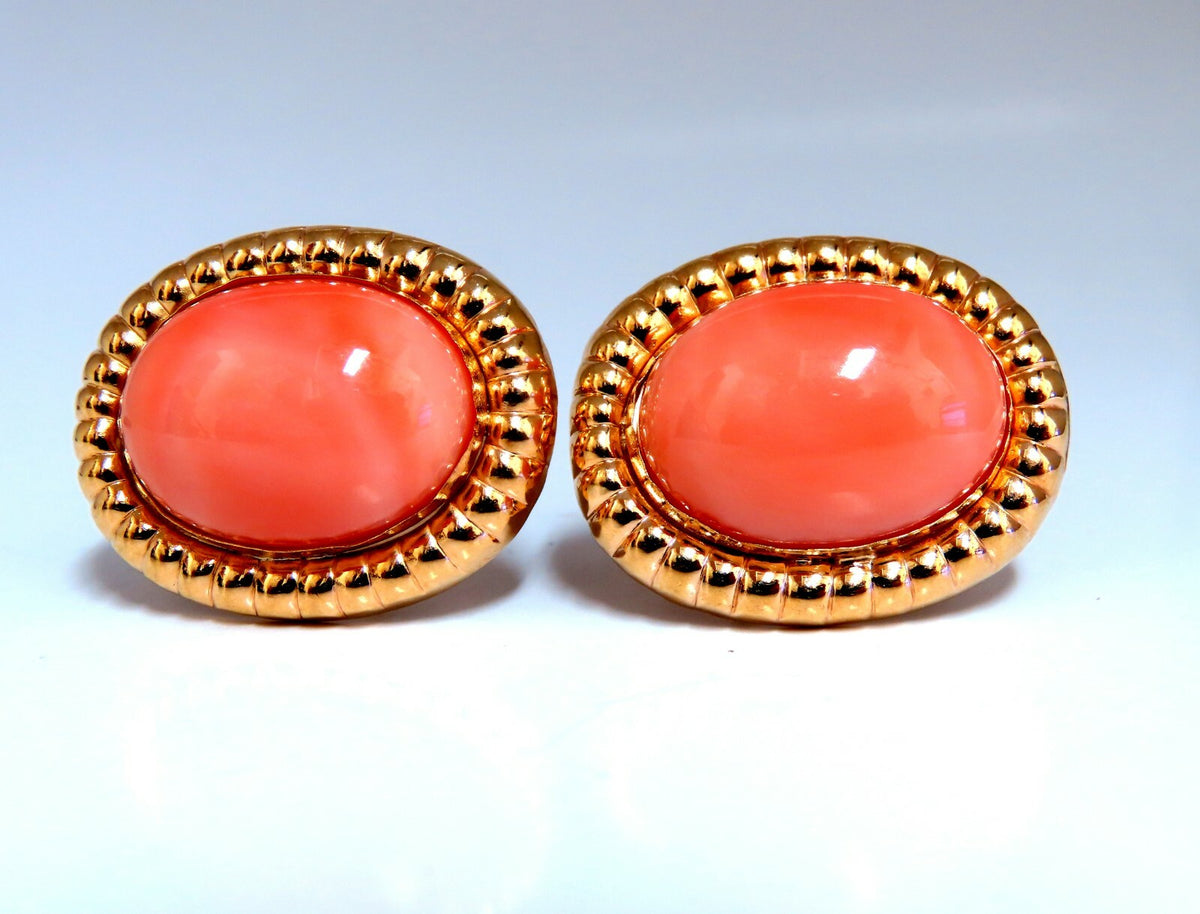 20mm Natural Coral Clip Earrings 14kt *v
