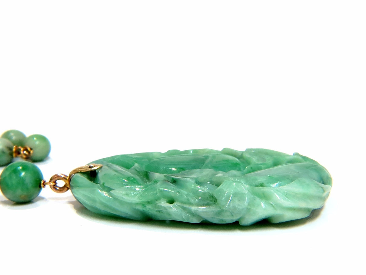 GIA NATURAL 210CT JADE BEAD NECKLACE & NO ENHANCEMENTS *v