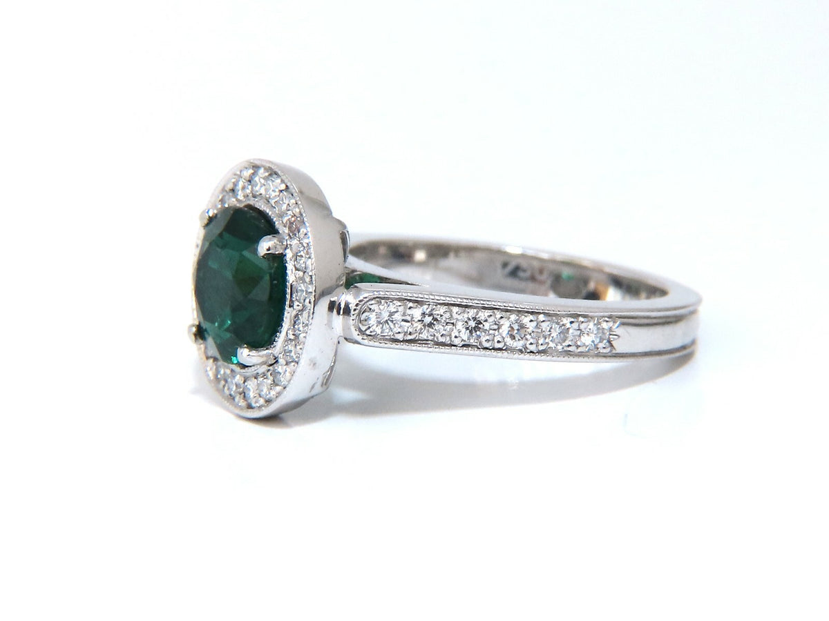 GIA Certified: 1.62ct Natural Emerald Diamonds Ring 18kt (F1) *v