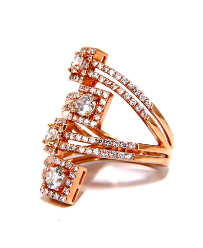 2.20ct Natural Diamonds Cluster Wrap Ring 18kt gold *v