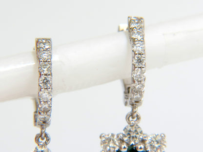 2.88CT NATURAL FINE GEM TSAVORITE DIAMOND DANGLE EARRINGS HOOP 14KT G/VS *v