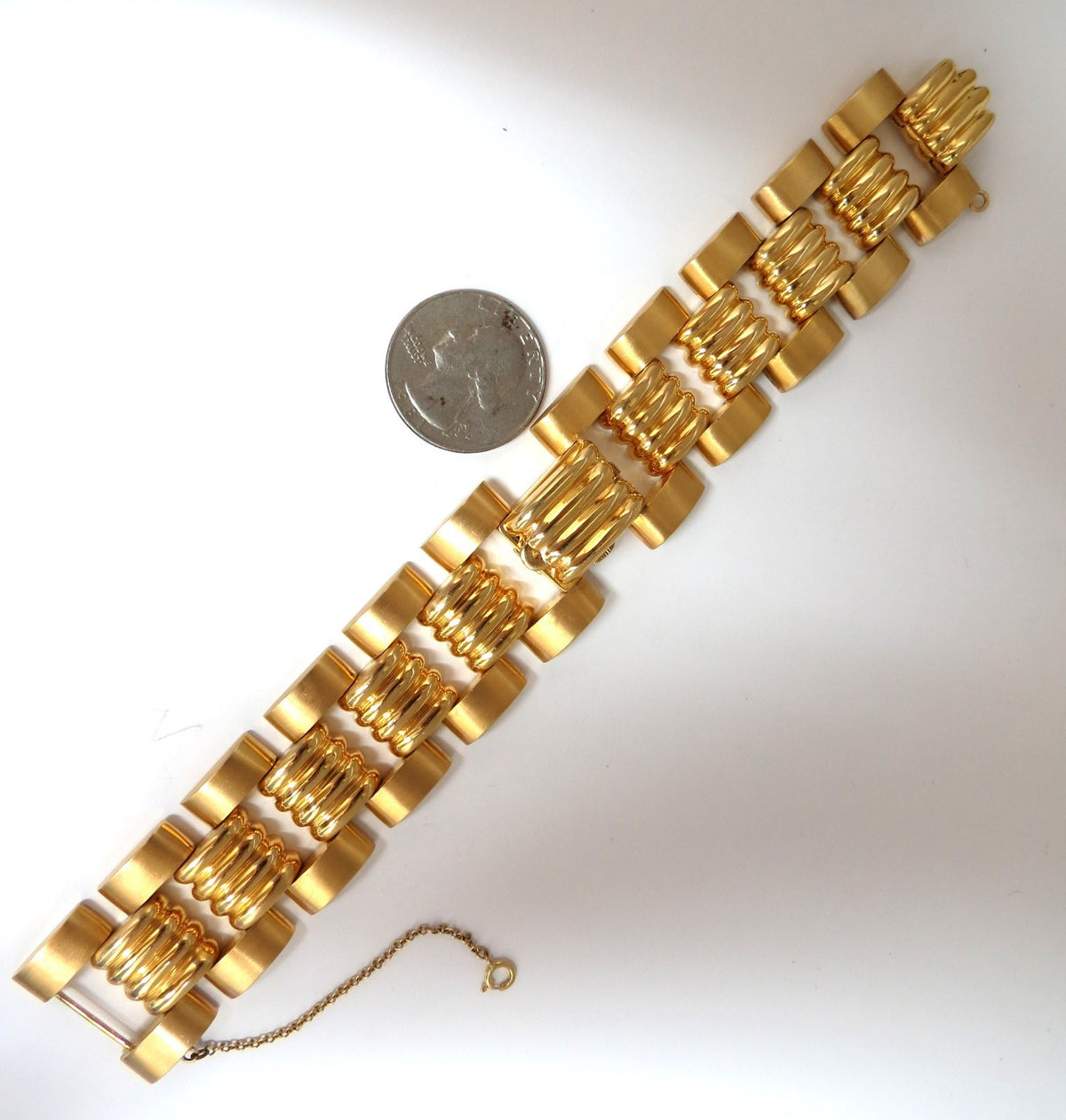Estate LUVA 14kt gold watch ladies cuff bracelet *v