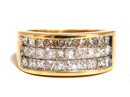 1.86ct natural princess cut diamonds triple channel band 14kt *v