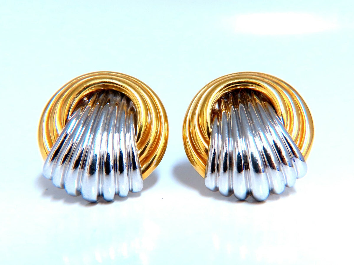 18Kt Gold Prime Classic Knocker Clip Earrings Pierce-less *v