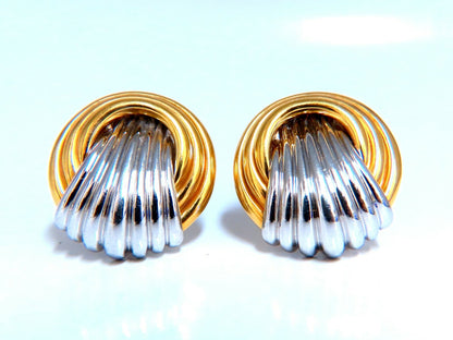 18Kt Gold Prime Classic Knocker Clip Earrings Pierce-less *v